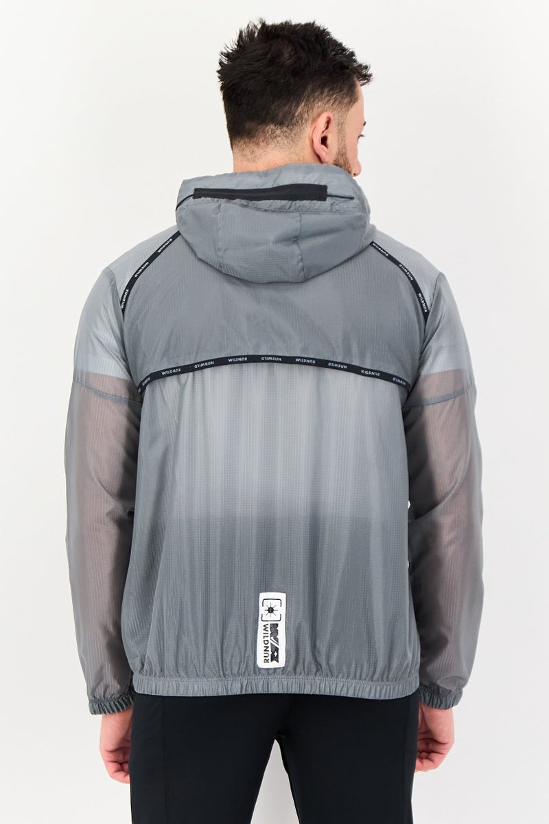 Nike Men Sportswear Fit Running Jacket, Grey - Image 3