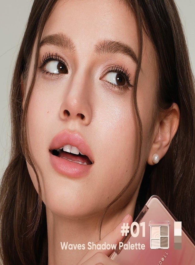 JUDYDOLL Highlight & Contour Palette, All-in-One Matte Highlighter Contour Compact, Natual Finish, Brightening Blendable Face Makeup for Cool Fair and Olive Skin (New Version 01 Wave Shadow Palette) - Image 4