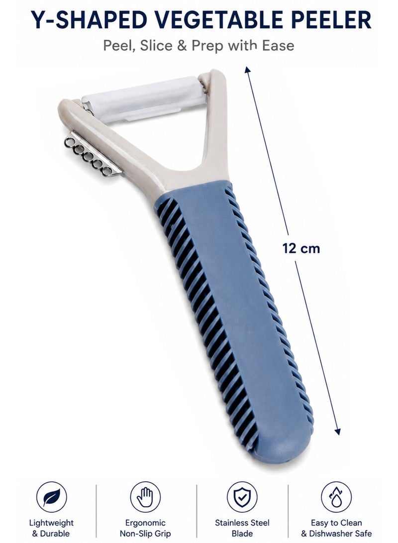2 in 1 Stainless Steel Peeler (12cm), Dual Blade Fruit & Vegetable Peeler with Ergonomic Non-Slip Handle - Image 5