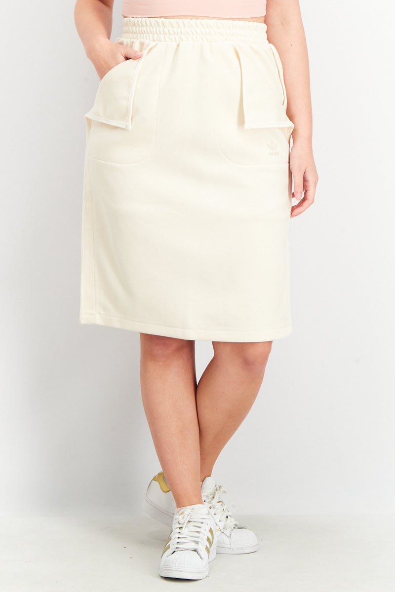adidas Originals Women Sportswear Fit Solid Mini Skirt, Beige  - Image 1