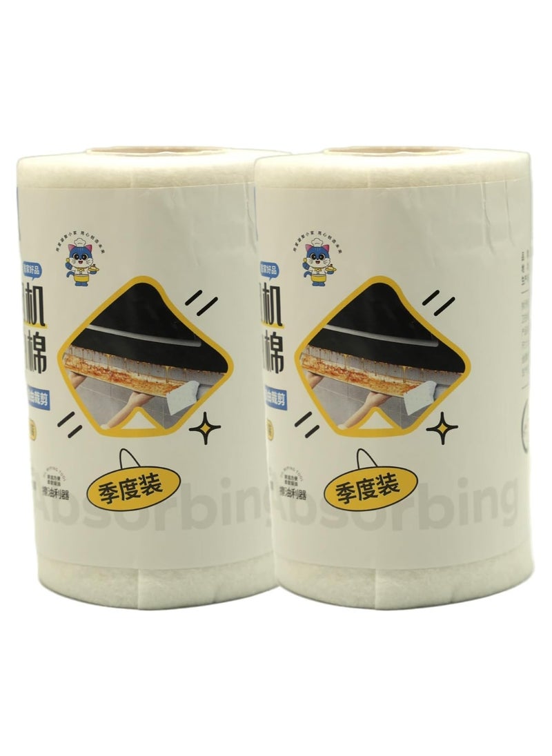 LIMITLESS Limitless Range Hood Oil Absorbing Cotton Range Hood Filter Oil Absorption Absorbent Cotton Non-Woven Fabric Anti Oil Filter Membrane for Kitchen (White-2PC)  - Image 1