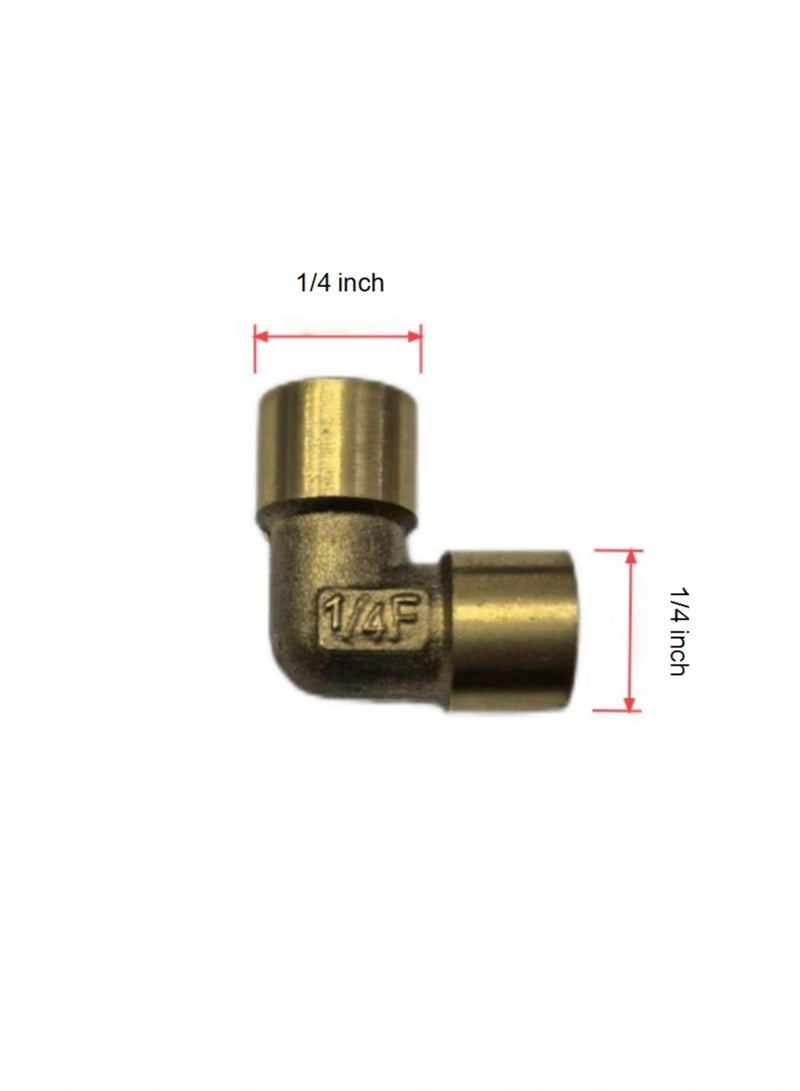 GA    Brass Female Elbow 1/4 inch Brass Plumbing Fittings Set, High-Purity Copper Alloy, BSPT Thread Standard - Image 2