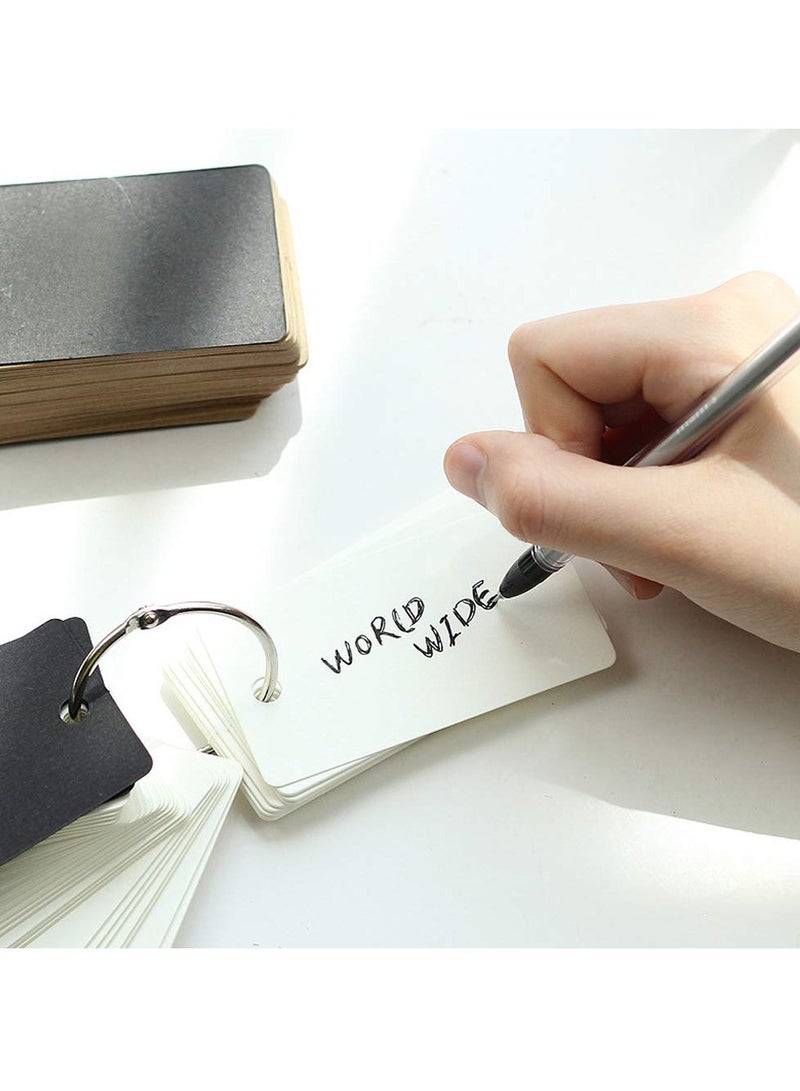 SOLARAE Study Cards with Ring, Flash Cards, Kraft Paper Index Card Stock Paper Study Cards Memo Scratch Pads Blank Study Cards Mini Notepads  for Learning, Working, (4 Pcs, 100 Sheets Each) - Image 2