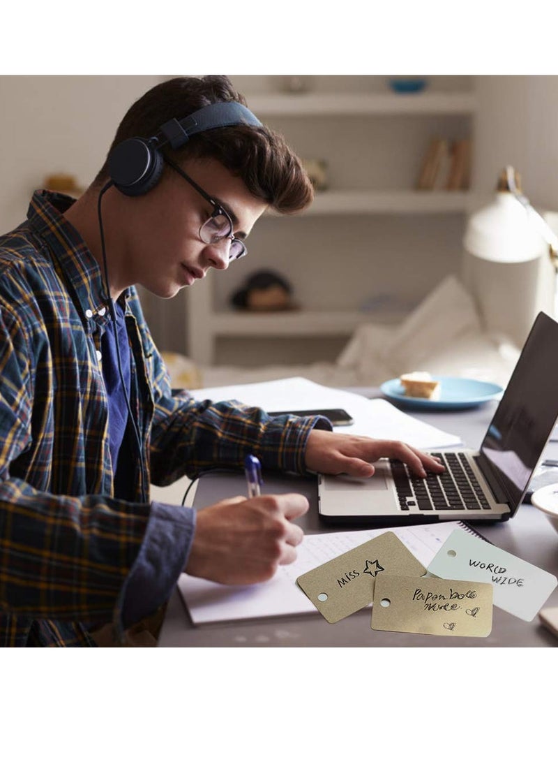 SOLARAE Study Cards with Ring, Flash Cards, Kraft Paper Index Card Stock Paper Study Cards Memo Scratch Pads Blank Study Cards Mini Notepads  for Learning, Working, (4 Pcs, 100 Sheets Each) - Image 5