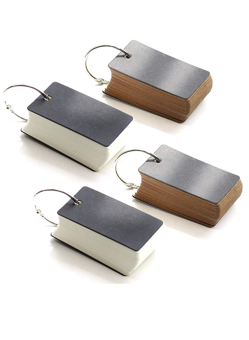 SOLARAE Study Cards with Ring, Flash Cards, Kraft Paper Index Card Stock Paper Study Cards Memo Scratch Pads Blank Study Cards Mini Notepads  for Learning, Working, (4 Pcs, 100 Sheets Each) - Image 1