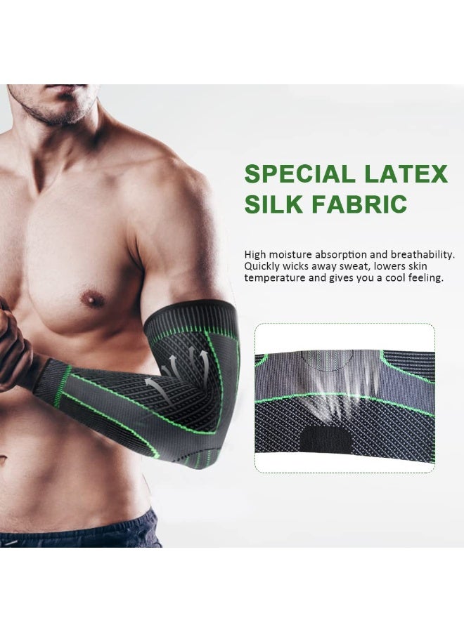 ديوتي عبوة من قطعتين من أكمام ضغط الكوع، دعامة طبية للكوع لرفع الأثقال، ومرفق التنس، وتخفيف التهاب المفاصل، وأكمام ذراع رياضية مانعة للانزلاق للرجال والنساء - Image 3