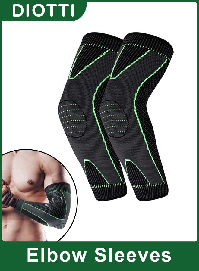ديوتي عبوة من قطعتين من أكمام ضغط الكوع، دعامة طبية للكوع لرفع الأثقال، ومرفق التنس، وتخفيف التهاب المفاصل، وأكمام ذراع رياضية مانعة للانزلاق للرجال والنساء - Image 1