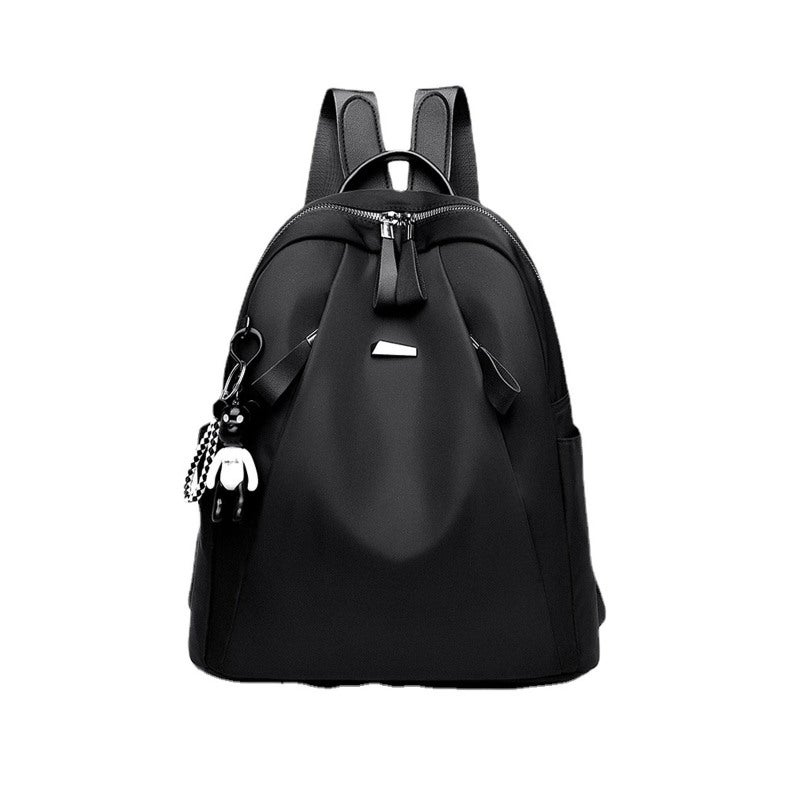 Lightweight Black Backpack: Spacious Multi-Pocket Design - Ergonomic Elastic Shoulder Straps for Women Daily Commute Work Shopping Short Trips - Image 1