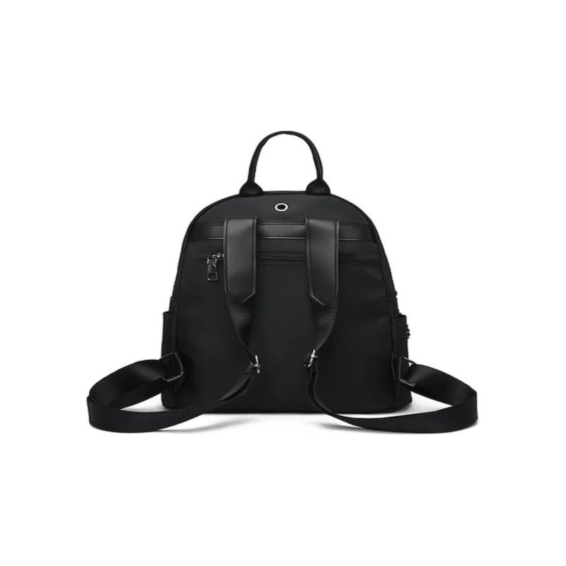 Lightweight Black Backpack: Spacious Multi-Pocket Design - Ergonomic Elastic Shoulder Straps for Women Daily Commute Work Shopping Short Trips - Image 2