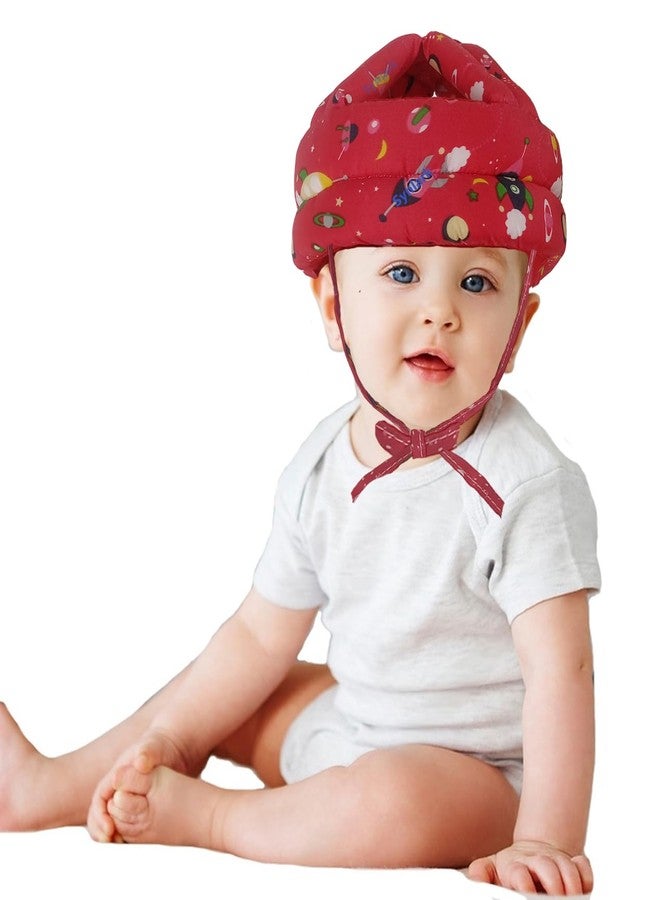 Synlark® Baby Infant Toddler Helmet | No Bump Safety Head Cushion Bumper | Bonnet Adjustable Protective Multi Printed Cap Child | Safety Headguard Hat for Running Wallk (Red) - Image 2