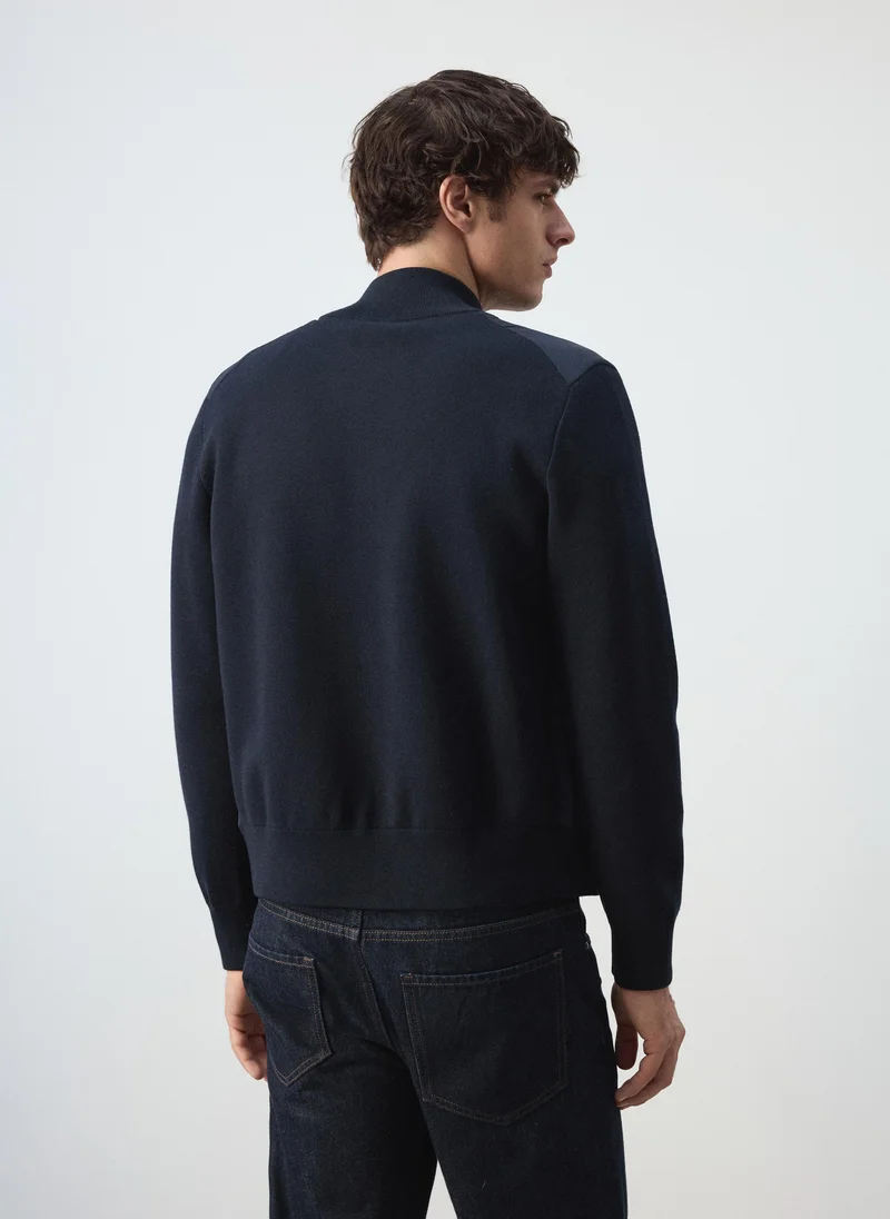 مانجو مان Jacket in mixed-knit cotton blend