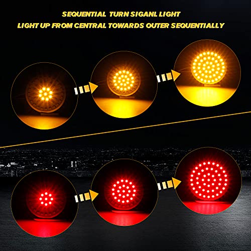 QUASCO Sequential Led Turn Signals, 1157 Front + 1156 Rear Blinkers with Smoked Lens Compatible with Harley Sportster Softail Street Glide Road King Cruiser Turing - Image 2