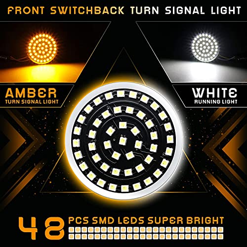 QUASCO Sequential Led Turn Signals, 1157 Front + 1156 Rear Blinkers with Smoked Lens Compatible with Harley Sportster Softail Street Glide Road King Cruiser Turing - Image 3