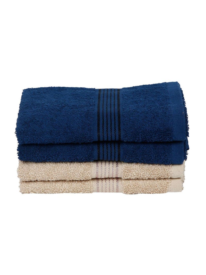 KOPA by Bianca 400 GSM 100% Cotton Soft Terry Towel l 4pc Hand Towel l New Born Baby Towel l Towel for Baby Newborn l D`Ross l Arctic Blue-Brown-Gray - Image 2