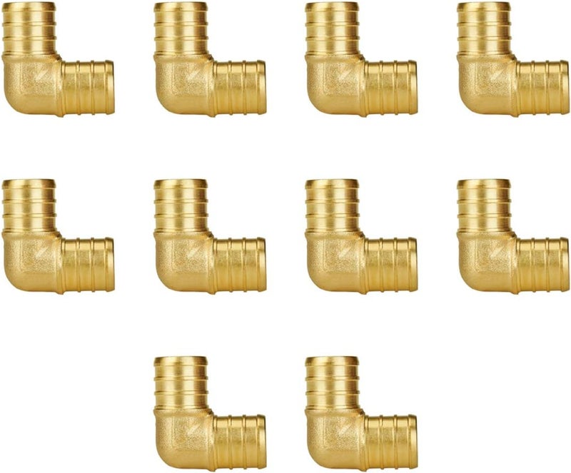 SUNGATOR Pex Fittings 3/4 Inch, 10 PCS 3/4 Pex Elbow 90, No Lead Brass, ASTM F1807 - Image 1