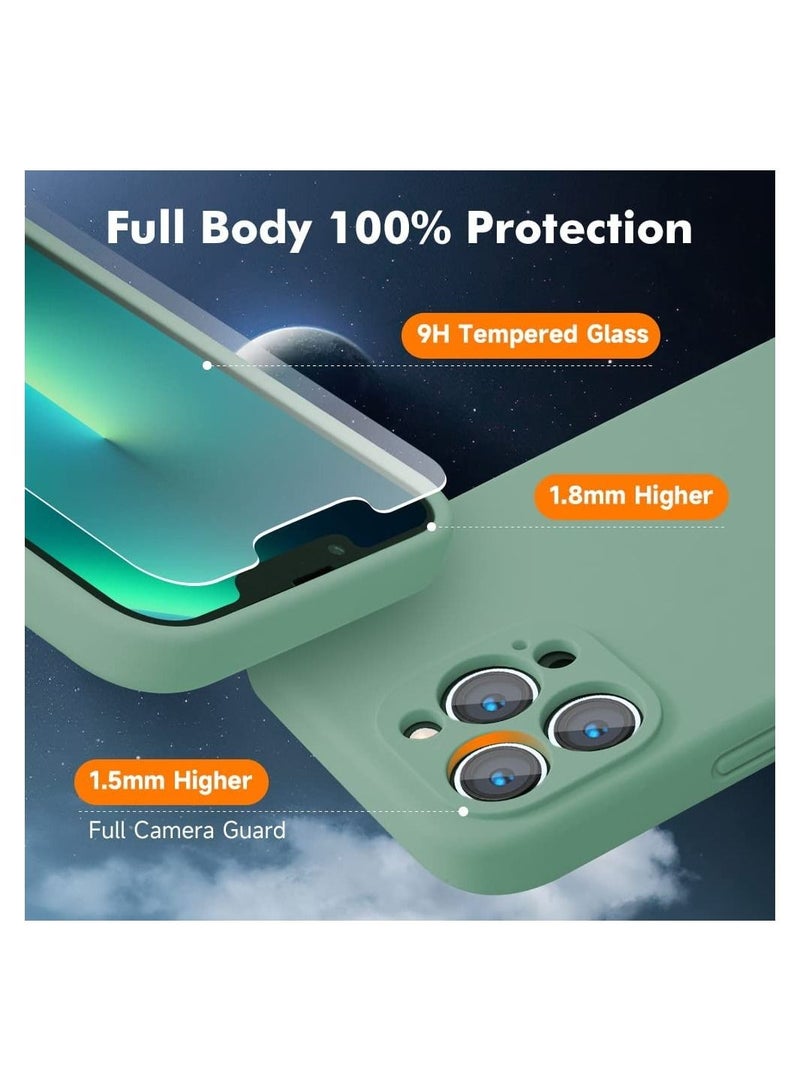 Silicone Magnetic Case for iPhone 12 Pro Max with 2 Pack Tempered Glass Screen Protector Magsafe Case  - Image 4