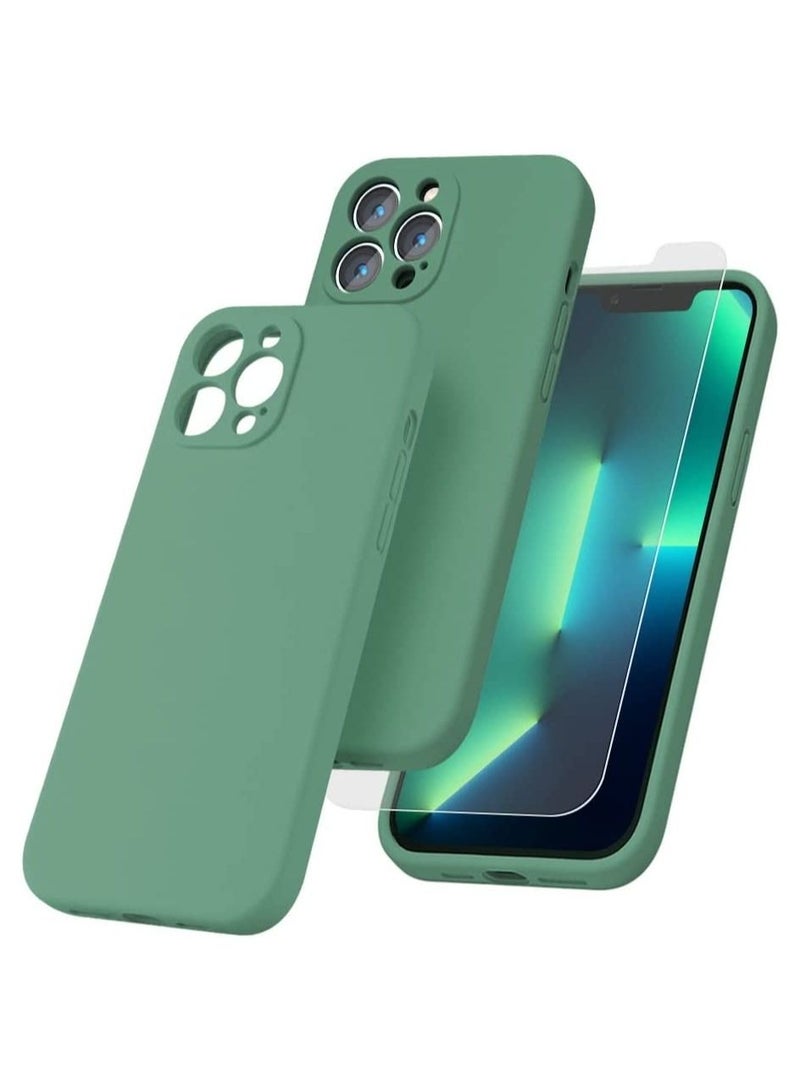 Silicone Magnetic Case for iPhone 12 Pro Max with 2 Pack Tempered Glass Screen Protector Magsafe Case  - Image 1