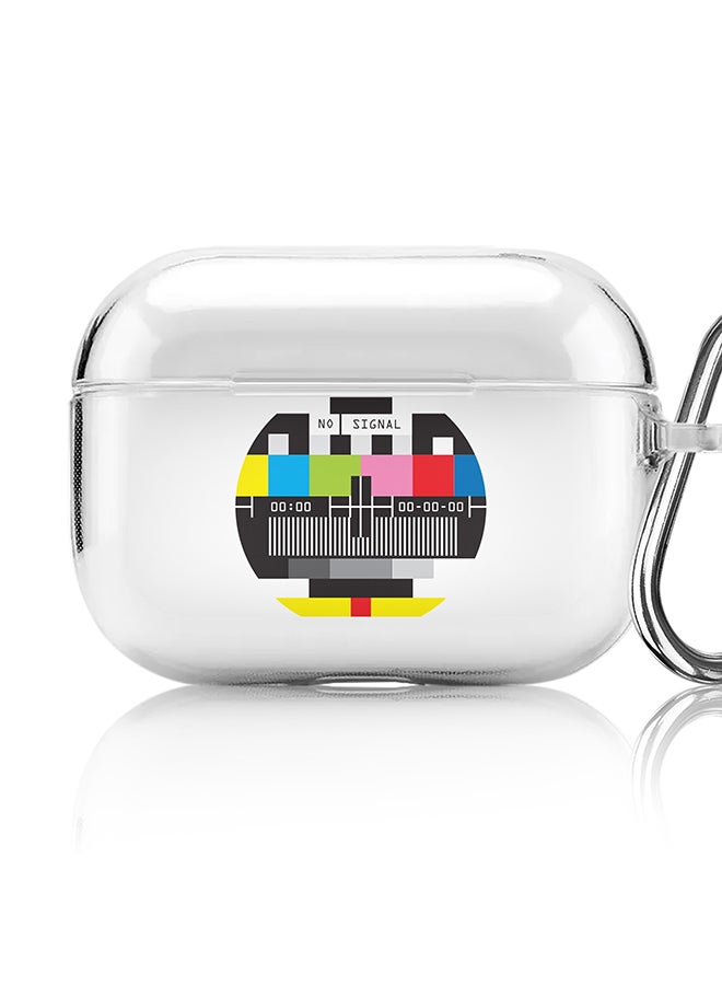 Stylizedd Classic Clear printed Case for Apple AirPods Pro 2nd Generation Thin Transparent Cover [Designed for Apple AirPods Pro 2nd Generation] - No Signal TV - Image 1