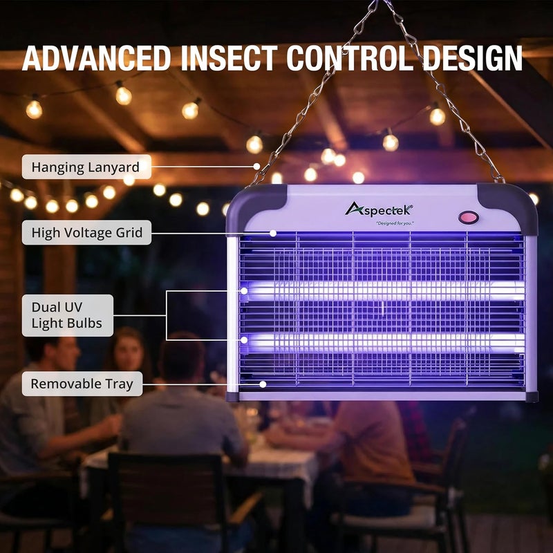 ASPECTEK Mosquito Killer Lamp - UV - Electric Insect Killer - 20 W - Indoor - Effective Fly Trap, 20-120 m² - Image 4