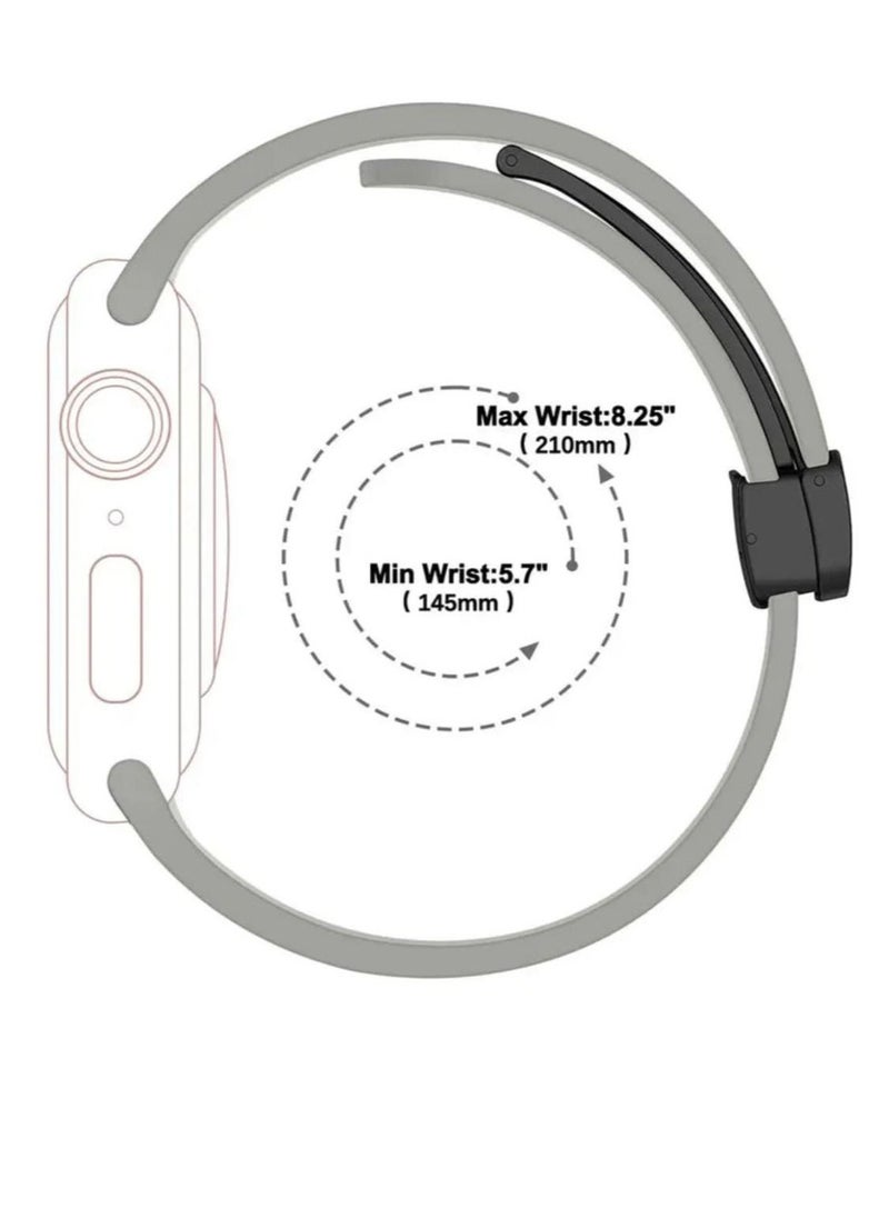Generic - Apple Watch strap with magnetic closure  size 42/44/45/49  white color - Image 1