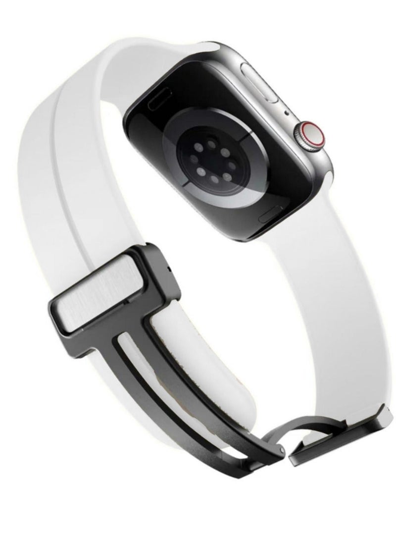 Generic - Apple Watch strap with magnetic closure  size 42/44/45/49  white color - Image 1