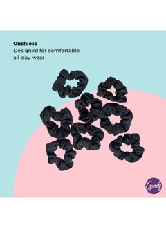 Goody Goody Ouchless Womens Hair Scrunchie - 8 Count, Black - Suitable for All Hair Types - Pain-Free Hair Accessories for Women Perfect for Long Lasting Braids, Ponytails and More  - Image 3