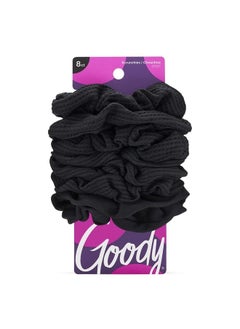 Goody Goody Ouchless Womens Hair Scrunchie - 8 Count, Black - Suitable for All Hair Types - Pain-Free Hair Accessories for Women Perfect for Long Lasting Braids, Ponytails and More  - Image 1