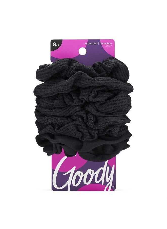 Goody Goody Ouchless Womens Hair Scrunchie - 8 Count, Black - Suitable for All Hair Types - Pain-Free Hair Accessories for Women Perfect for Long Lasting Braids, Ponytails and More  - Image 1