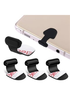 أوزيغالور 4 حزم من مقابس الغبار من النوع C، واقيات منافذ USB C من السيليكون الأسود لأجهزة اللاب توب والهواتف الذكية.  - Image 1
