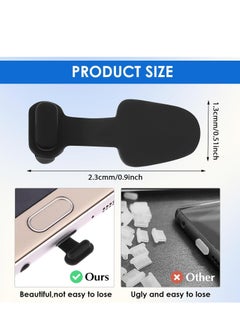 أوزيغالور 4 حزم من مقابس الغبار من النوع C، واقيات منافذ USB C من السيليكون الأسود لأجهزة اللاب توب والهواتف الذكية.  - Image 3