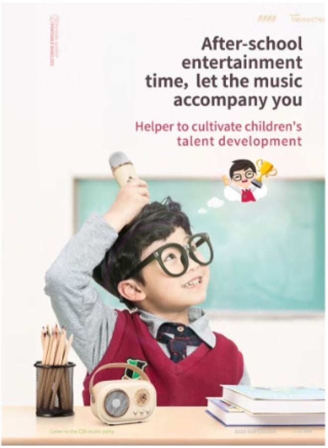 غاز مكبر صوت كاريوكي لاسلكي محمول يعمل بالبلوتوث مع ميكروفون مناسب للتجمعات العائلية والترفيه - Image 5