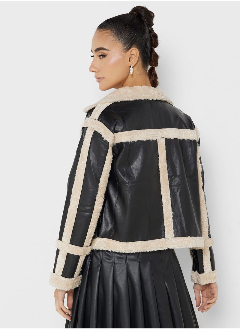 Ginger - Borg Detail Jacket - Image 1