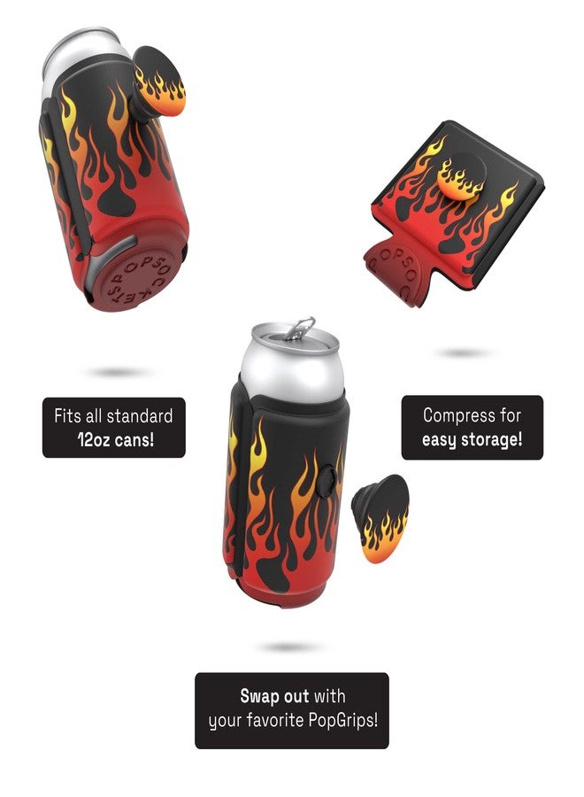 بوب سوكيتس حامل علب المشروبات PopSockets PopThirst، مقبض عازل مانع للانزلاق للعلب - مقاوم للاشتعال - Image 2