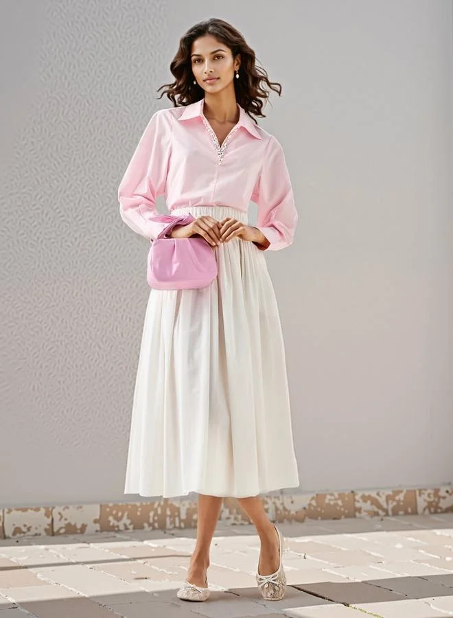 ايكونيك قميص بوبلين مزخرف أيقوني