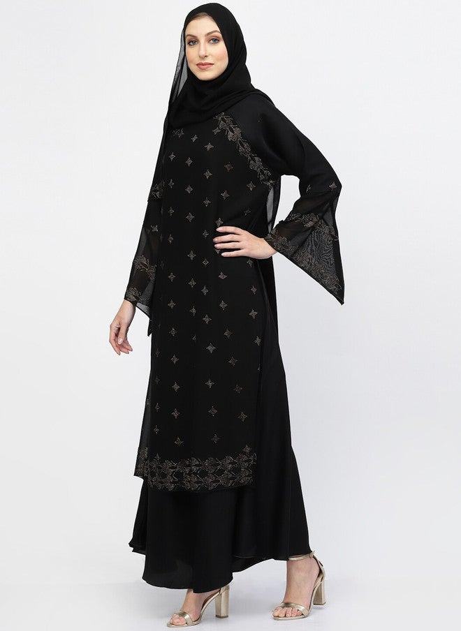 Arrabi Embellished Detail Burqa With Scarf - Image 3