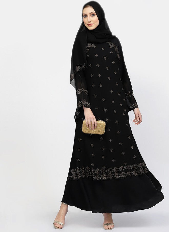 Arrabi Embellished Detail Burqa With Scarf - Image 5