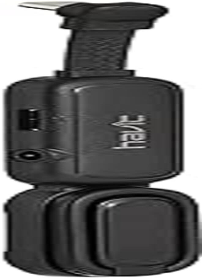 havit Havit hv-cb6000 type-c adaptor,type-c male to 3.5mm audio female and usb-c female with ring work as stand,black, 11 cms 