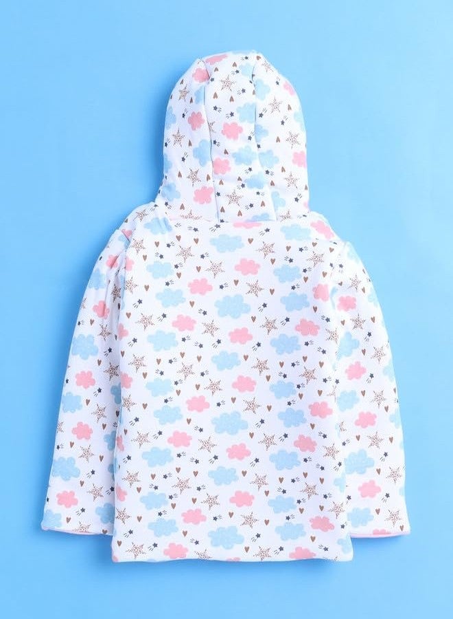 BUMZEE جاكيت padded عكسي بأكمام كاملة للفتيات الصغيرات باللونين الوردي والأبيض من BUMZEE - العمر 18-24 شهر (Peb9966E-bpk.wht) - Image 4