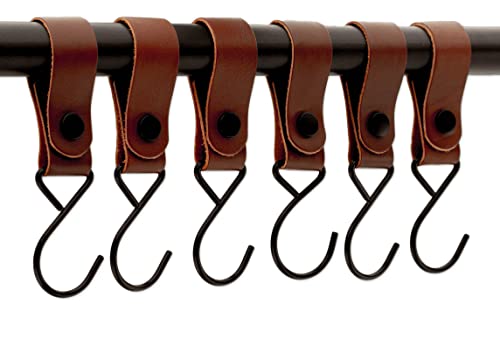 Brute Strength Cognac Leather Strap Set 12 Pieces Mommy Hooks Stroller Clips Bag Hooks - Image 3