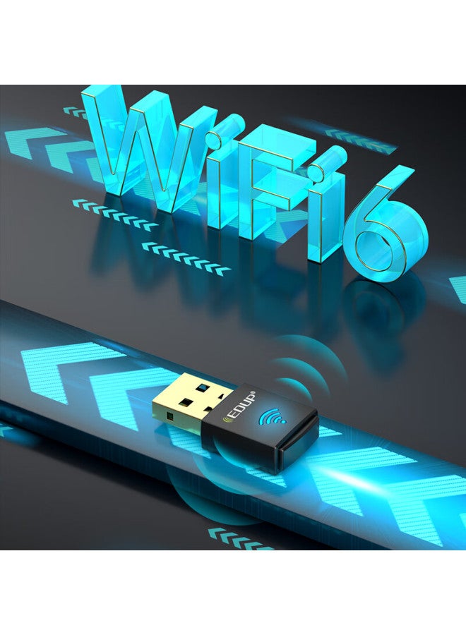 Edup Wifi 6 Driverless Usb Wireless Network Adapter For Desktop Computers, Ax600 Dual-band 5g Laptop Wifi Network Receiver, Host Wireless Transmitter, Mini Portable