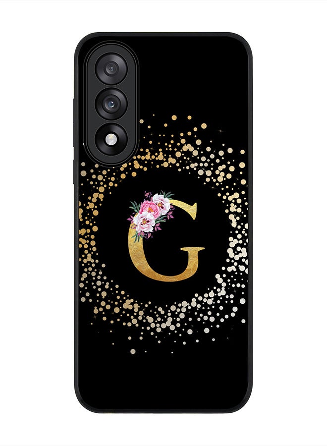 For OnePlus Nord 5 / Ace 5 Ultra Case,Slim fit Camera Protection, Shockproof Thin Phone cover  - Custom Monogram Floral - G ( Black )