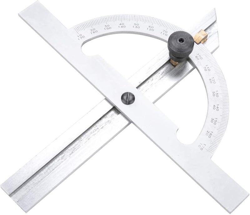 Carbon Steel Adjustable Protractor Angle Ruler 100x150mm Engraved Durable Metal Tool - Image 5