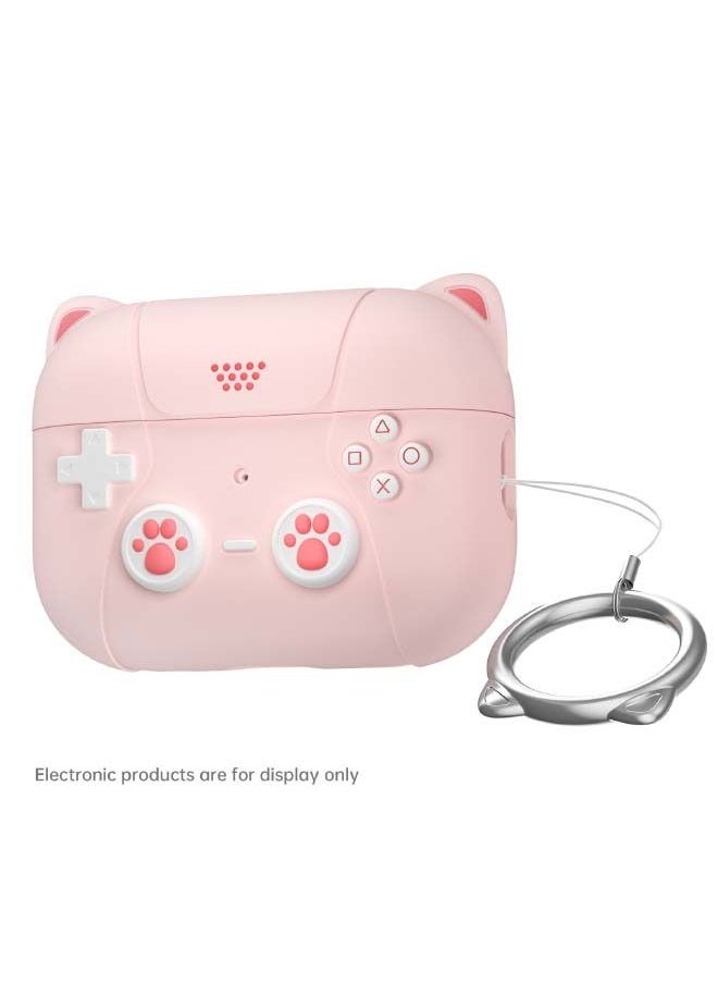 Generic - Airpods Pro 2 Case/Airpods Pro Case, Cat Game Player Design, Airpods Pro 2 Case 2022 with Keychain for Men Women, Soft Silicone Protective Cover Skin for Airpods Pro 2nd/1st Gen - Image 1