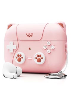 Generic Airpods Pro 2 Case/Airpods Pro Case, Cat Game Player Design, Airpods Pro 2 Case 2022 with Keychain for Men Women, Soft Silicone Protective Cover Skin for Airpods Pro 2nd/1st Gen  - Image 1