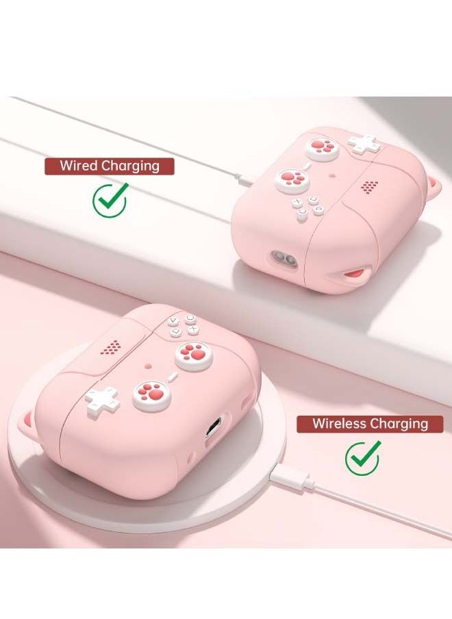 Generic - Airpods Pro 2 Case/Airpods Pro Case, Cat Game Player Design, Airpods Pro 2 Case 2022 with Keychain for Men Women, Soft Silicone Protective Cover Skin for Airpods Pro 2nd/1st Gen - Image 1