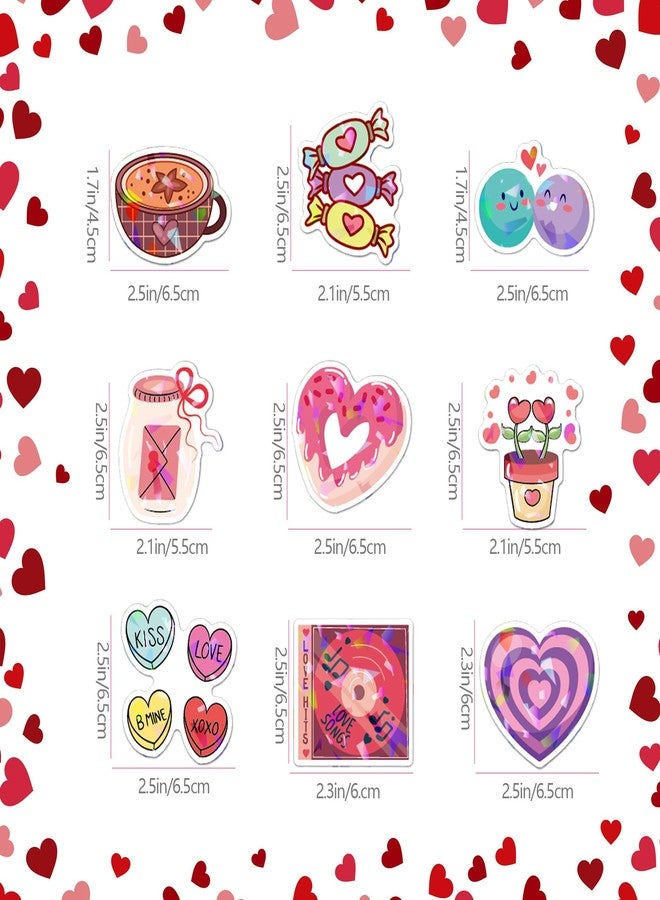 EUVBOKW 100 Pcs Glitter Heart Stickers,Valentine's Day Vinyl Stickers,Love Sticker for Scrapbooking, Water Bottle, Laptop,Phone,Party Supplies - Image 2
