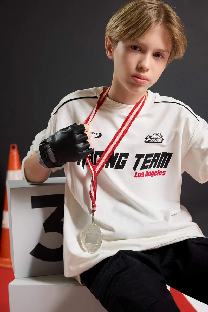 ديفاكتو Boy Crew Neck Printed Sweatshirt