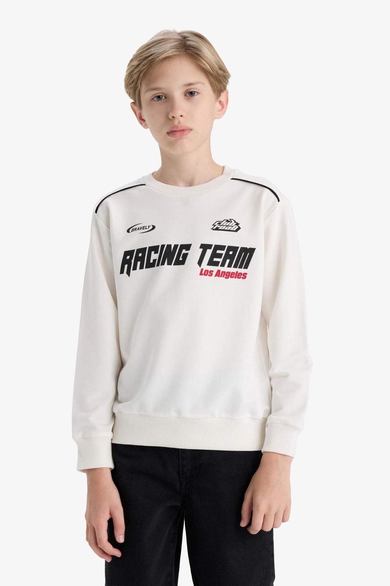 DeFacto Boy Crew Neck Printed Sweatshirt - Image 1