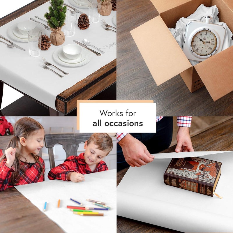 DIY CREW White Kraft Paper Roll 30 by 150 Feet (1800 Inches) - Made in USA Craft Paper Roll - White Wrapping Paper - Poster Paper - Drawing Paper for Kids - Image 3