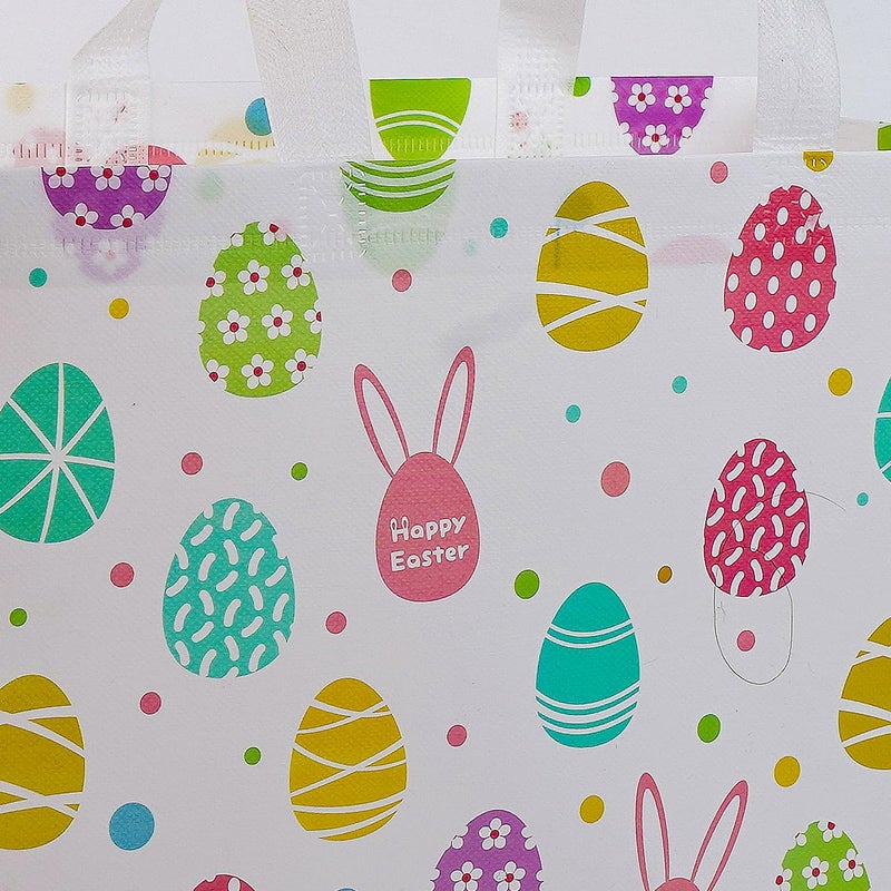 JWSCYSY 2Pcs 12.6" Large Easter Gift Bags with Card and Tissue Paper, Reusable Non-Woven Easter Bag with Handles for Kids Easter Party Supplies, Easter Egg Hunts, Easter Treat Bags. - Image 4